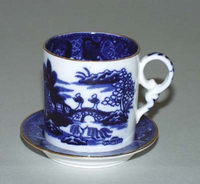 Miniature Coffee Can and Saucer c1875